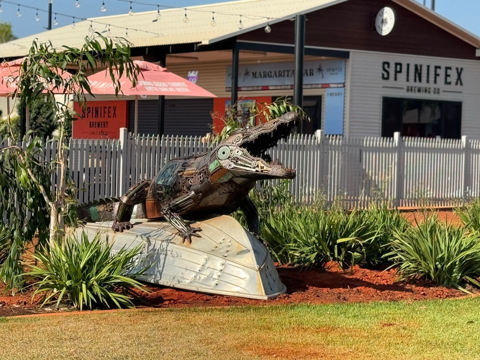 Featured image for “Check out our amazing new addition at The Spini – Simmo the Crocodile! Crafted by the talented Jordan Sprigg, this incredible piece took 400 hours to complete and is inspired by the beloved Simmo from Perth Zoo, who sadly passed away in 2018.”