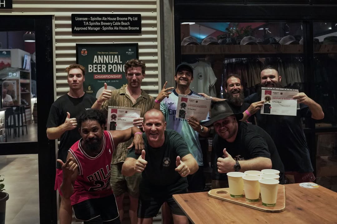 Featured image for “Congrats to the champions of last week’s Darron Jakeman Annual Beer Pong Championship, in partnership with Broome Explorer Bus!”