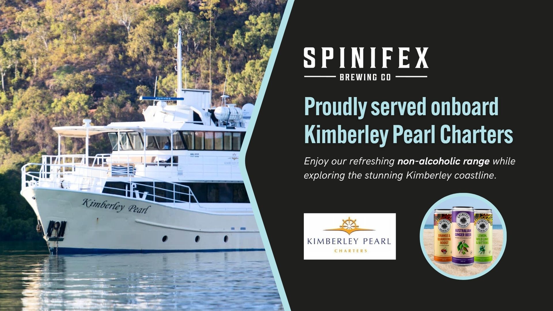 Featured image for “Spinifex Brewing Co Sets Sail with Kimberley Pearl Charters”