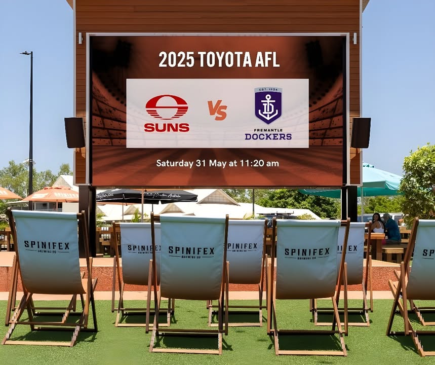 Featured image for “Live AFL Viewing: Suns vs Dockers at Spinifex Cable Beach”