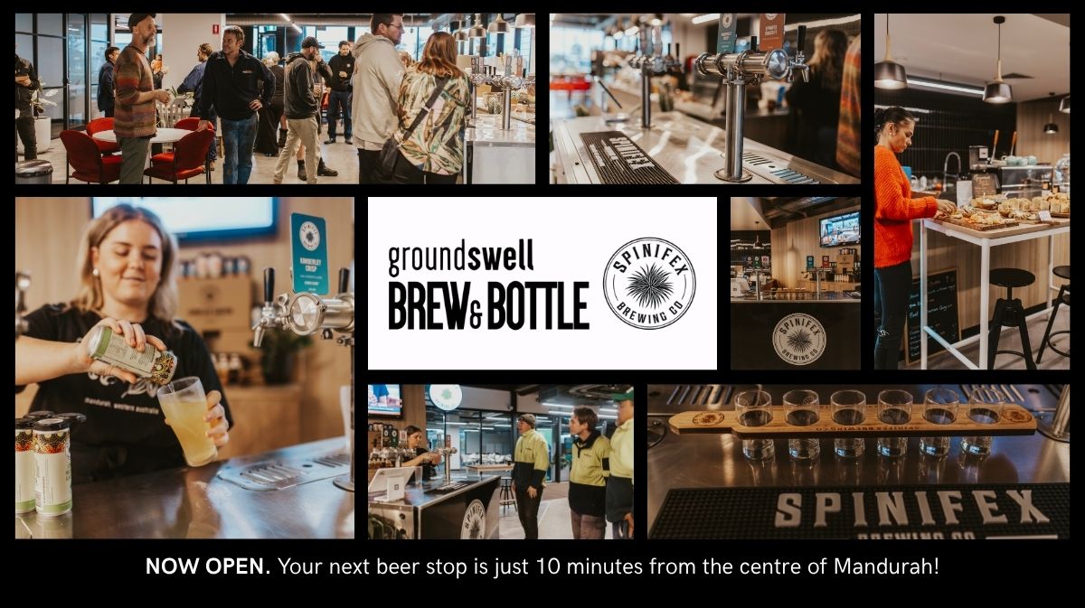 Featured image for “🍻 A New Era Begins: Groundswell Brew and Bottle Opens Its Doors just 10 minutes from the centre of Mandurah.”