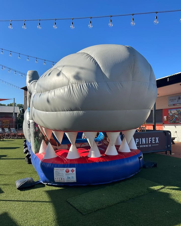 Featured image for “Monsterball Mania at Spinifex Cable Beach: Shark Run Inflatable Fun for $10”
