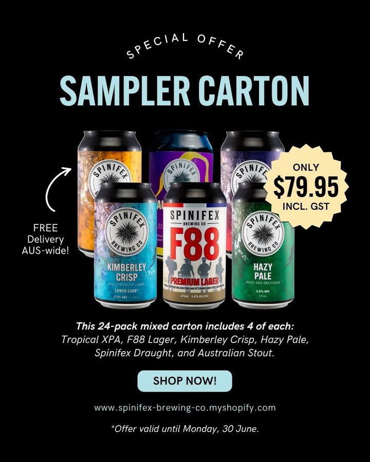 Featured image for “Craft Beer Sampler Carton: Taste the Spinifex Brewery Range for $79.95”