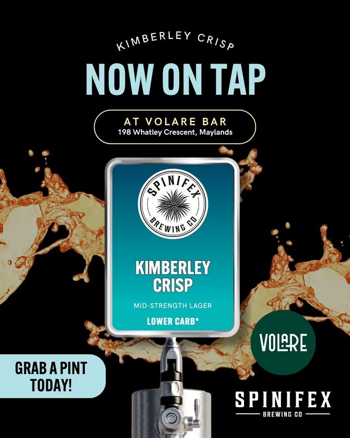 Featured image for “Lower Carb Kimberley Crisp on Tap at Volare Bar: A Craft Beer Lover’s Delight”