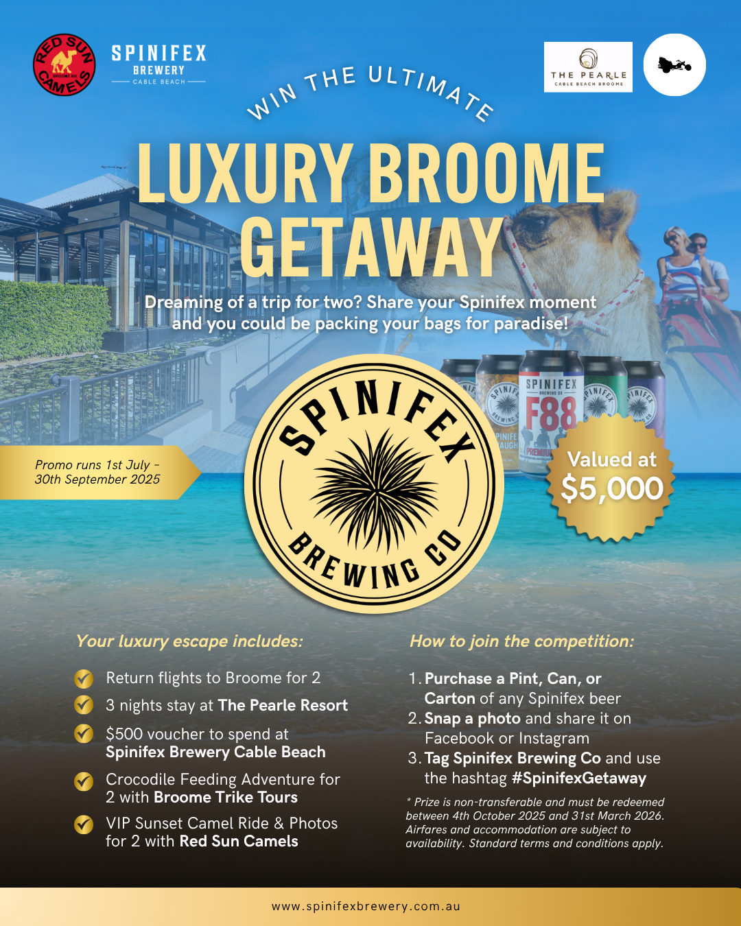 Featured image for “Win the Ultimate Luxury Broome Getaway at Spinifex Brewery”