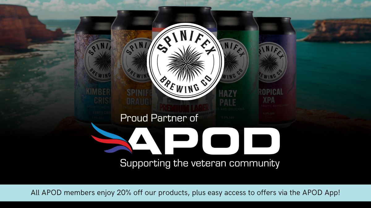 Featured image for “🍻 Spinifex Brewing Co & APOD Unite to support Defence Families – with a Chance to Win a $5000 VIP Getaway to Broome Western Australia!”