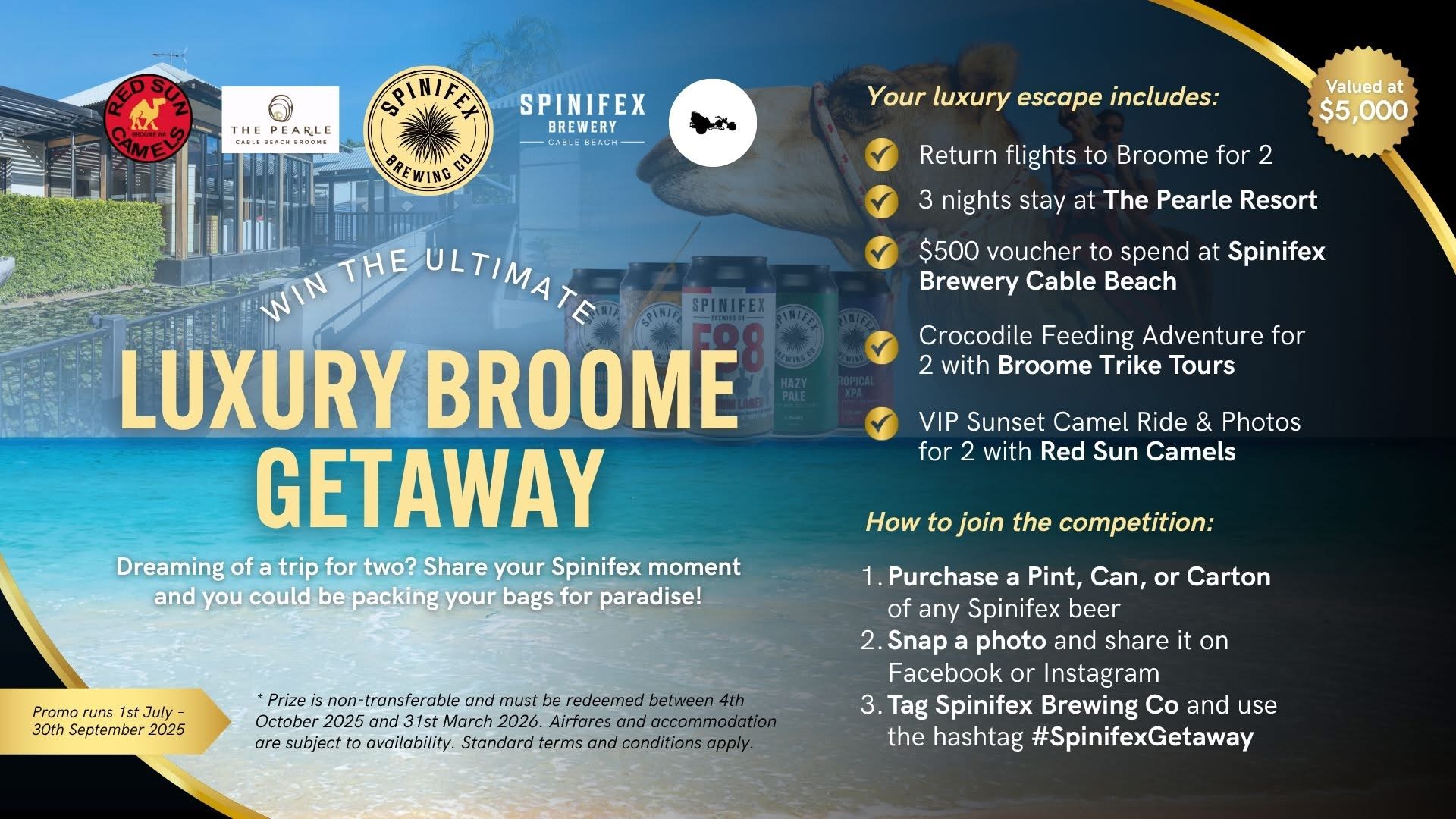 Featured image for “Win the Ultimate Luxury Broome Getaway at Spinifex Brewery”