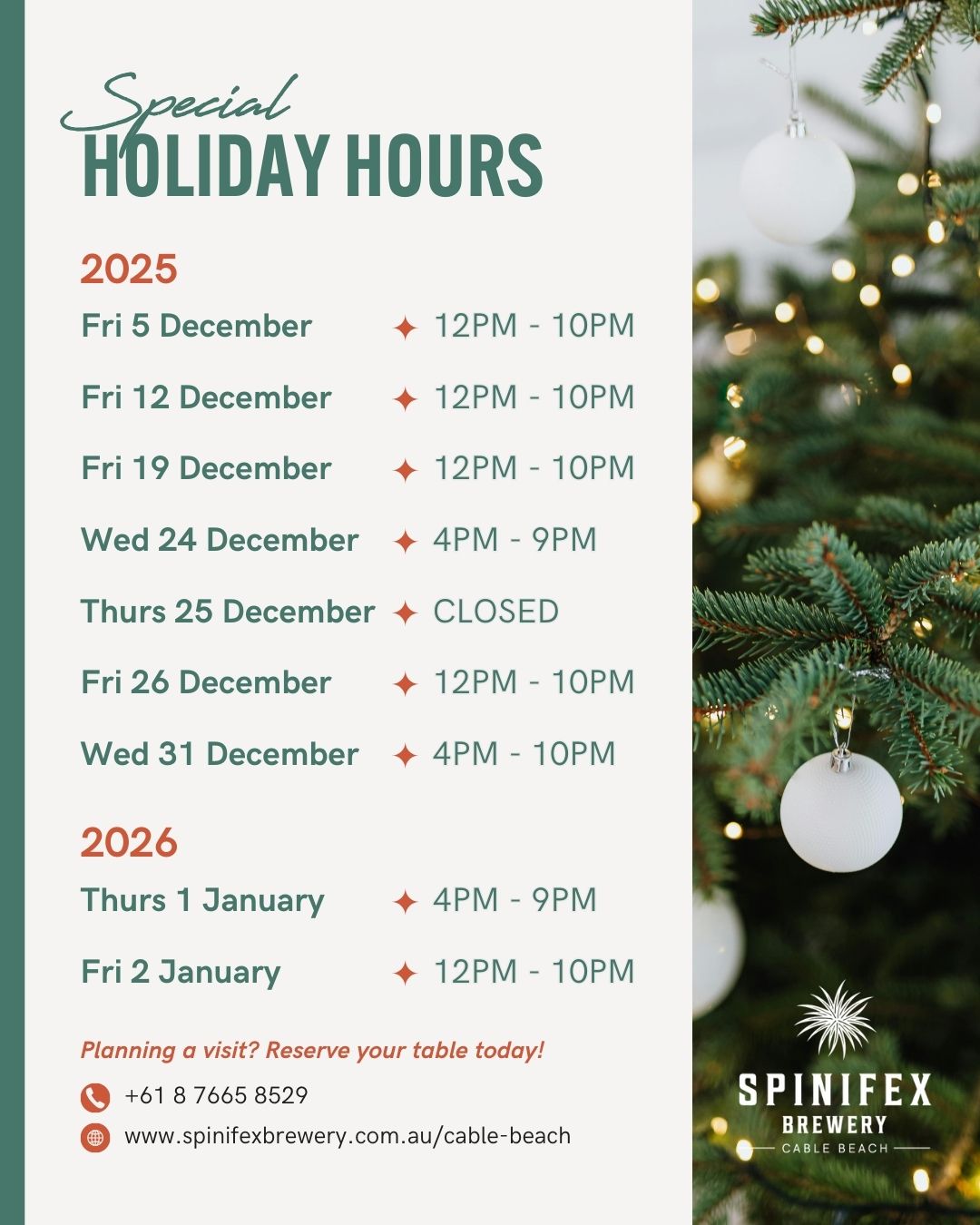 Featured image for “Your Guide to the Spini’s Special Holiday Hours 🎄”
