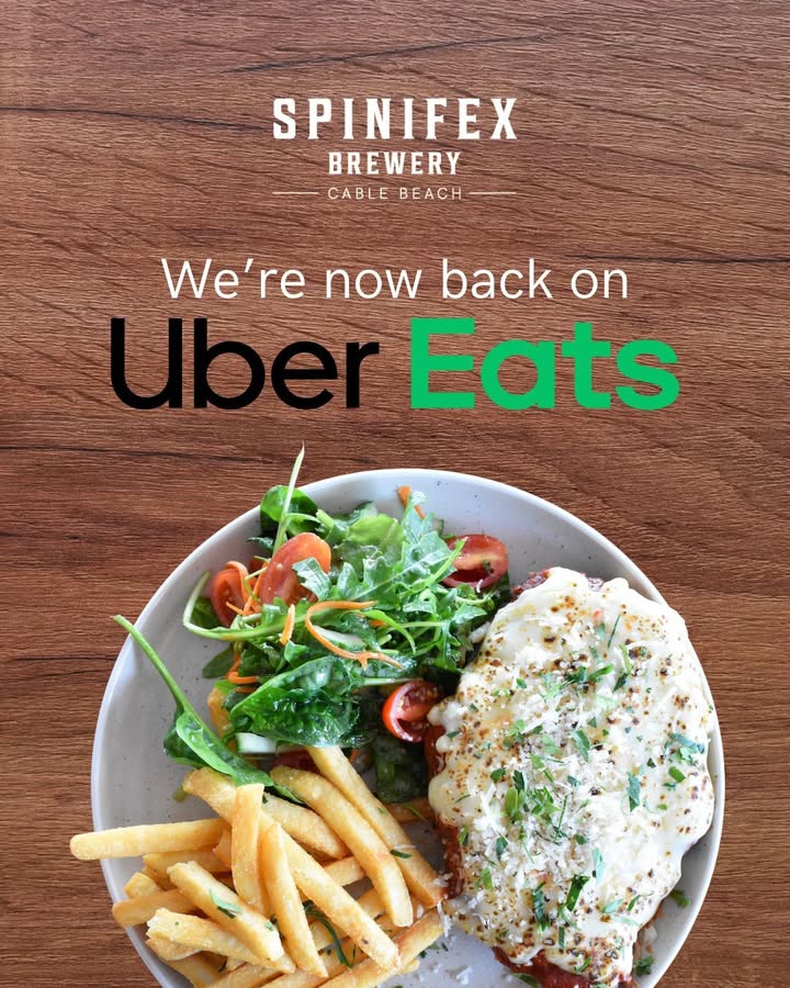 Featured image for “Spinifex Cable Beach Back on Uber Eats”