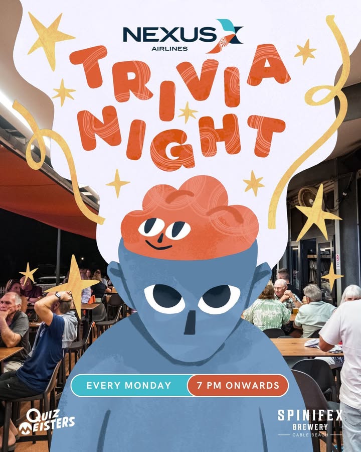 Featured image for “Nexus Airlines Trivia Night at Spinifex Cable Beach”