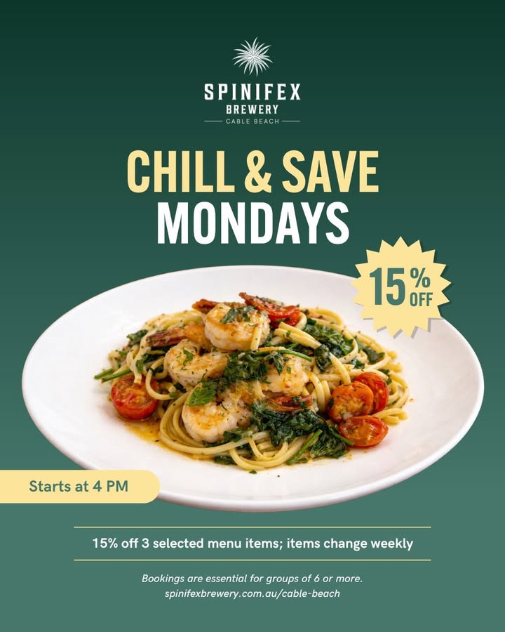 Featured image for “Chill & Save Mondays at Spinifex Cable Beach”