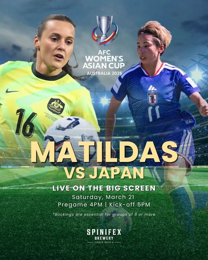 Featured image for “Watch the Matildas vs Japan Live at Spinifex Cable Beach”